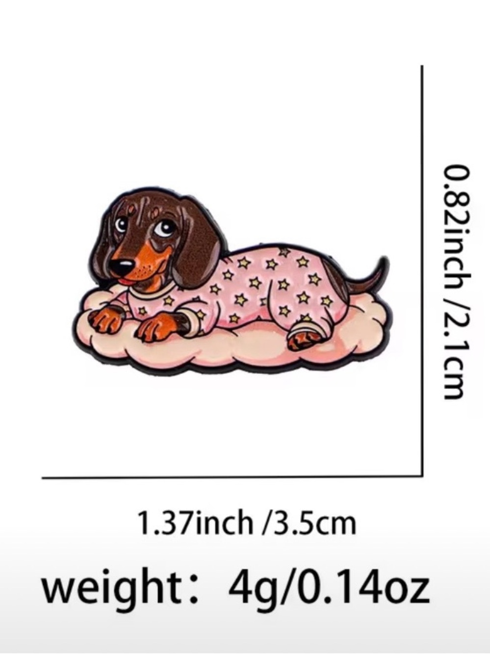Pink Dachshund Enamel Pin - Picture 3 of 4